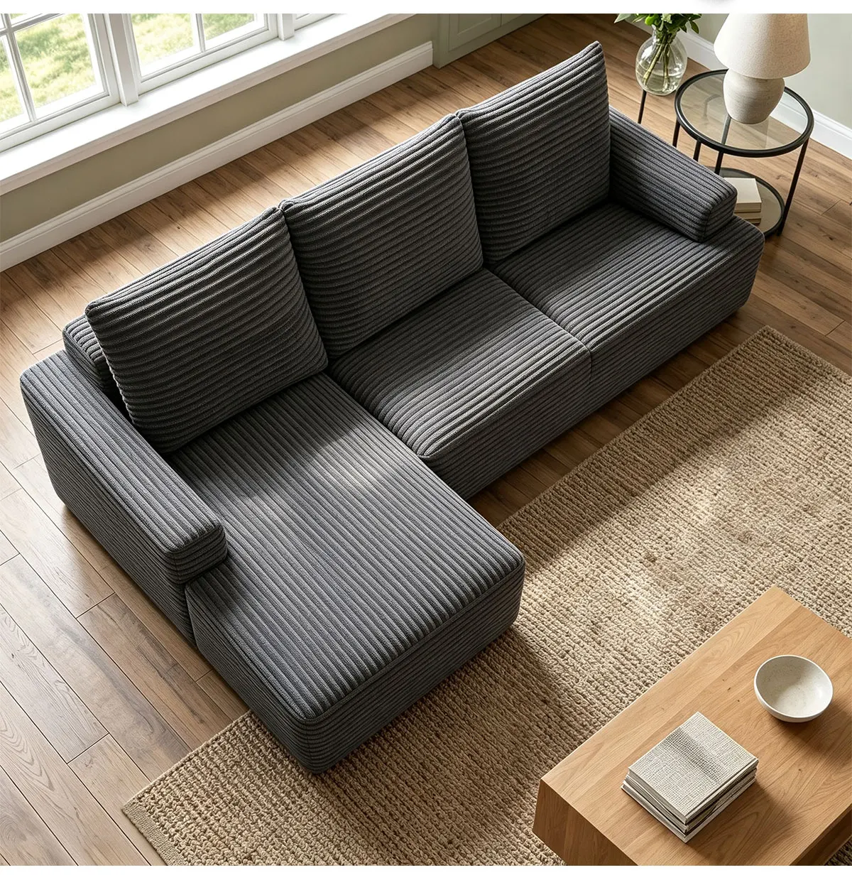 LMM vacuum compression sofa Italian light luxury living room small apartment tofu block straight row U shape