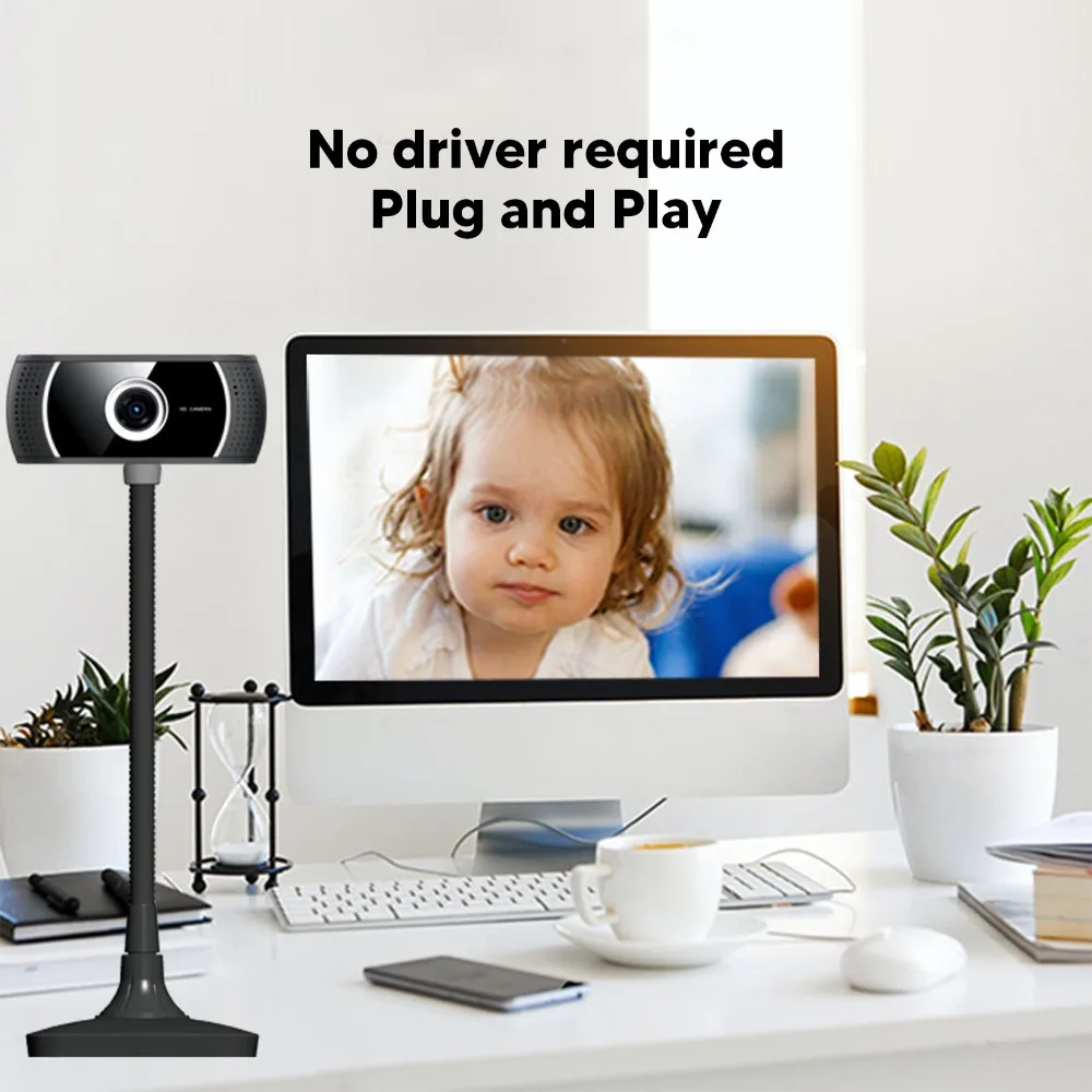 Manual Focus Webcam HD with Microphone Drive Free Plug and Play USB Camera 640x480 Live Streaming Camera Conference Calling