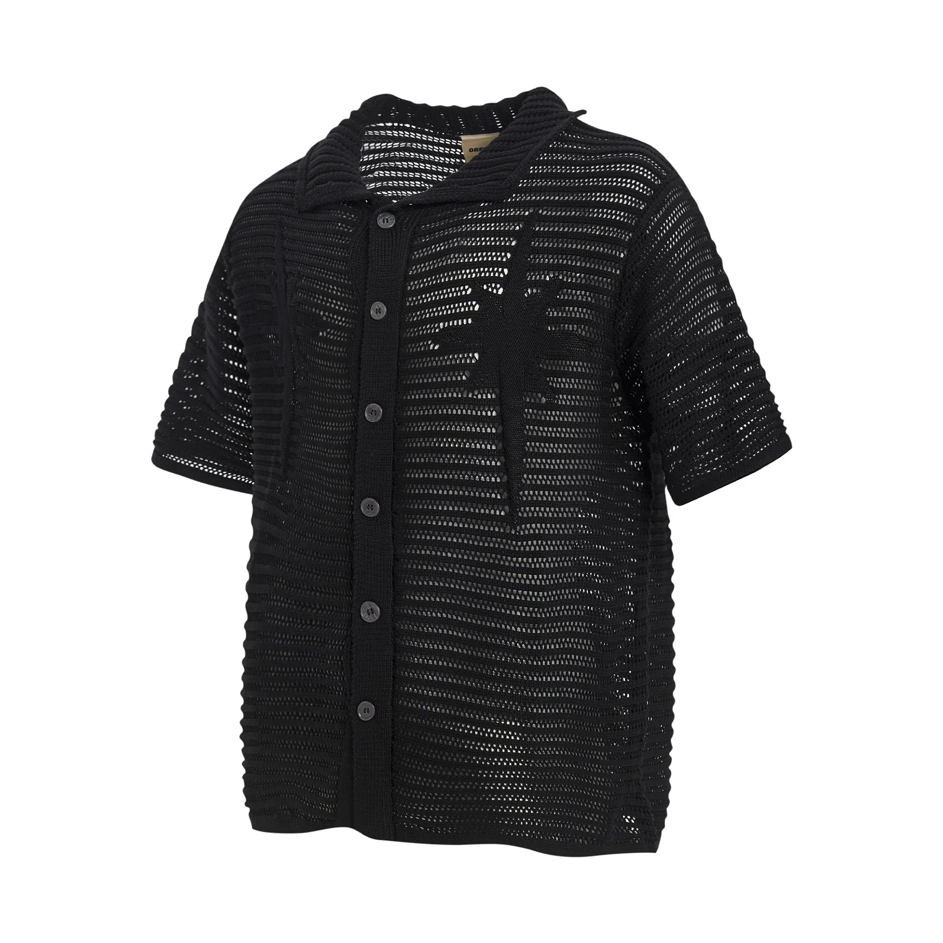 Men's Fashion Hollow Out Shirts Cleanfit Knitted Shirt See Through Summer Short Sleeve Tops Personality Design