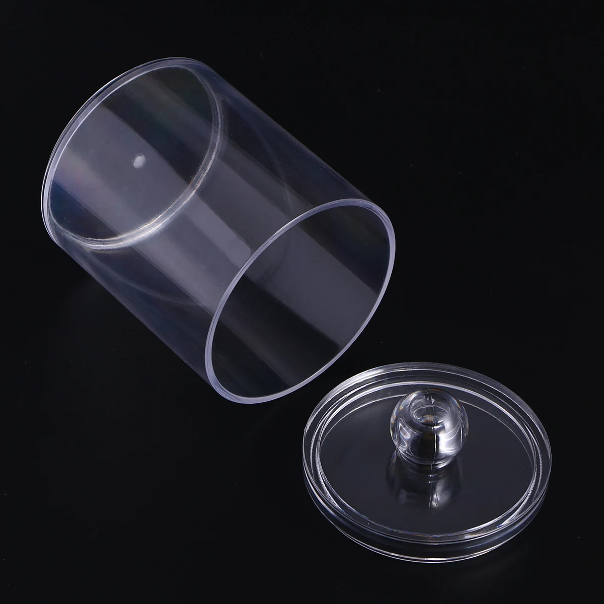 

4 pcs Glass Cotton Swab Storage Jar Transparent Light Snacks Toothpick Container With Lid For Home Bedroom
