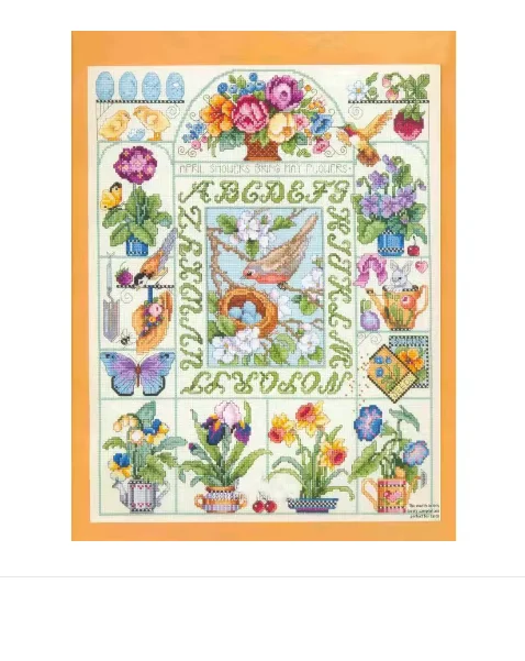 

Counted Cross Stitch Kit, Seasonal Sampler Bird, Gold Collection, Four Seasons, Spring, Summer, Fall, Autumn, Winter