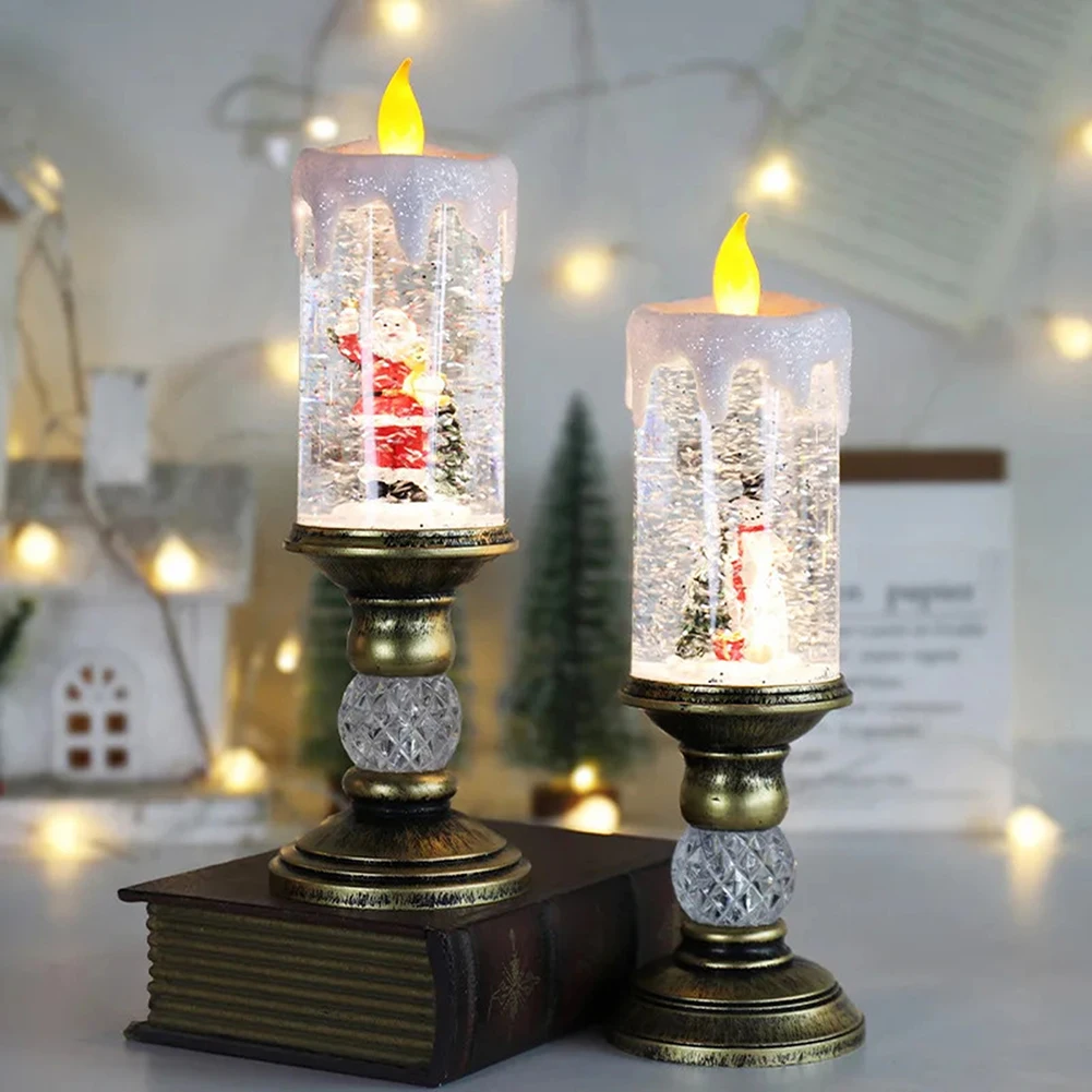 

Christmas Ornaments LED Candle Light Santa Claus Snowman Flameless Led Candle For Home Christmas Decoration New Year Gifts