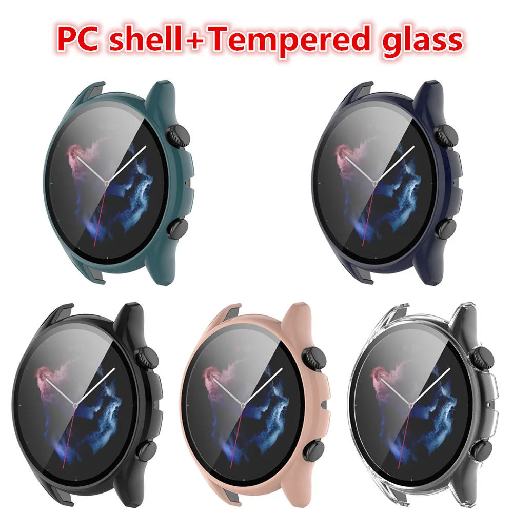 Protetor de tela cheia para amazfit gtr 3 pro case + vidro temperado peça única capa para amazfit gtr3 gtr 3 shell чехол