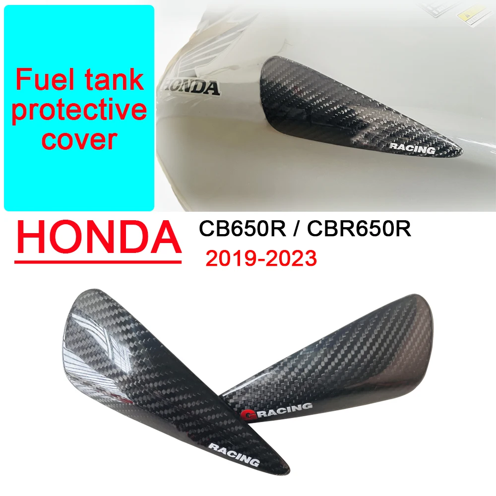 

For HONDA CBR650R CB650R 2019-2023 Motorcycle Fuel Tank Sliding Protector Carbon Fiber Fuel Tank Corner Decorative Cover