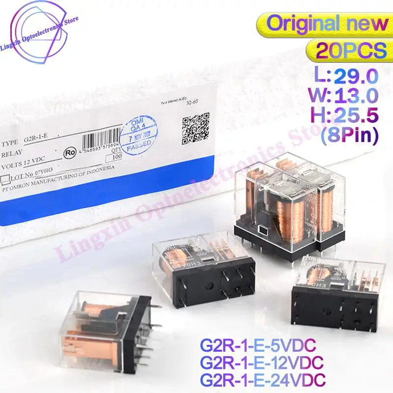 20Pcs/Lot Power Relays G2R-1-E 5VDC 12VDC 24VDC 8PIN 16A 250VAC 30VDC SPDT Relay G2R-1-E-12VDC G2R-1-E-24VDC 100% Orignal New