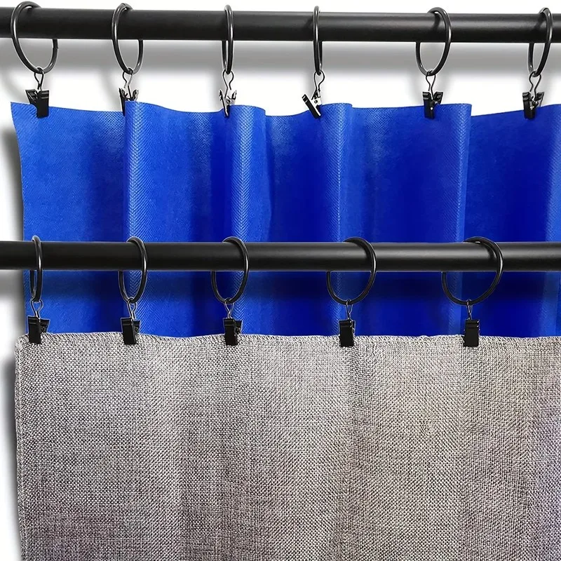 Easy Slide On Rod 25mm Metal Curtain Hanger Rings 16 pcs, perfect for Bathroom Shower Panels, Strong Clip Grip view 5
