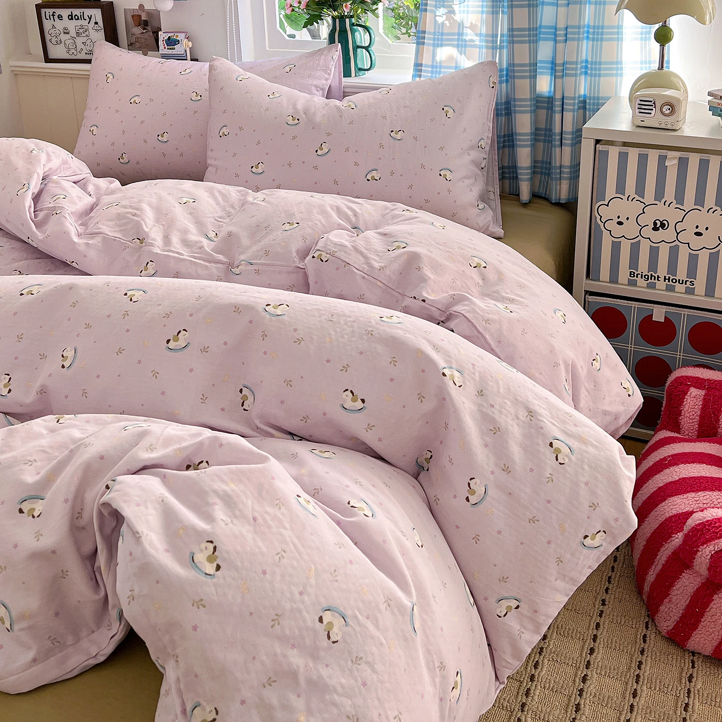 100%Cotton Double-layer Gauze Duvet Cover for Kids Cute Carton Style funda nordica 150 cama Single/Queen/King Cotton 이불커버