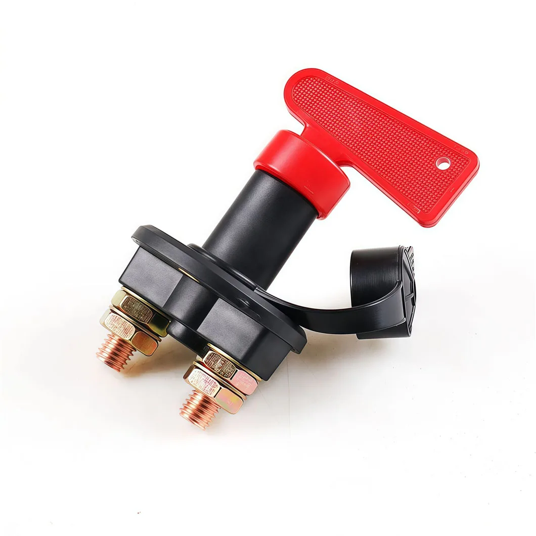 ABILKEEN Car Battery Disconnect Rotary Knob Switch M8/M10 Terminal DC60V 300A Isolator Cut OFF Battery Power Isolation Switch