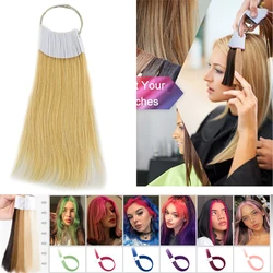 30 Stück/Set Haarverlängerungs-Farbringe 8 Farben 100% Echthaar-Farbringe für Salon-Haarfärbung Übungshaar Haartest Schönheit Friseurbedarf