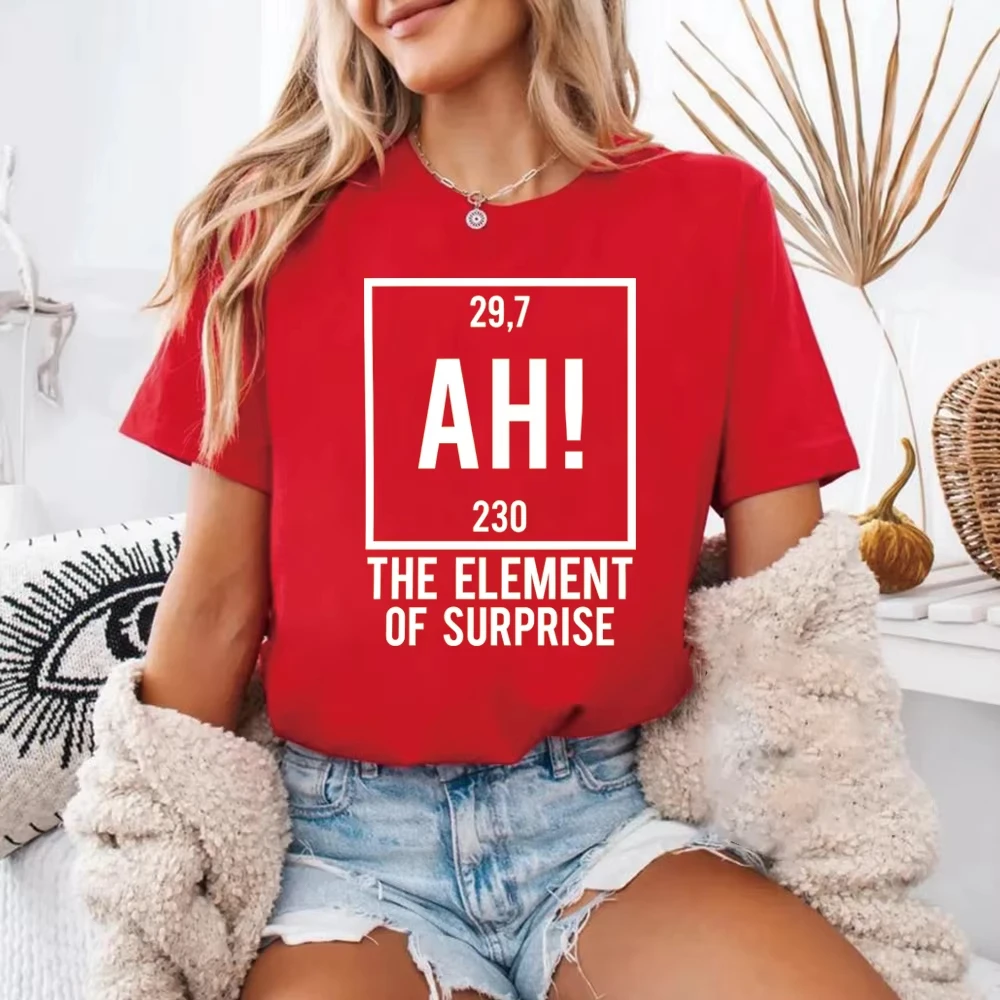 Project Hail Mary AH T-shirt Element of Surprise Shirts Ryland Grace Red Tshirt Chemistry Joke Tee Unisex Short Sleeves Tops