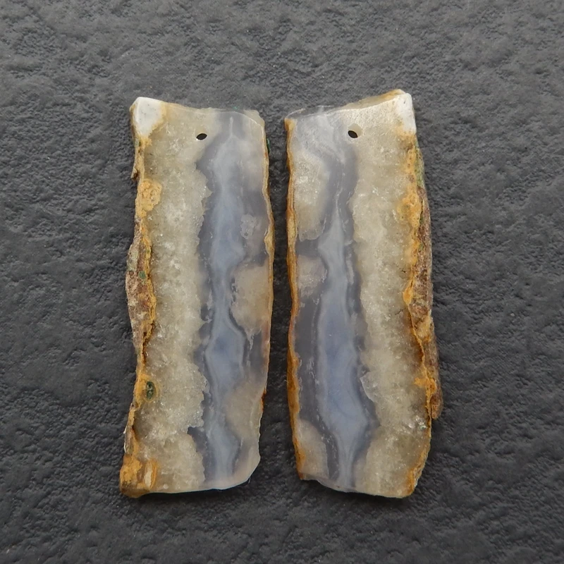 Nugget Blue Lace Agate earring beads, stones for earring making40x15x3mm8.5g