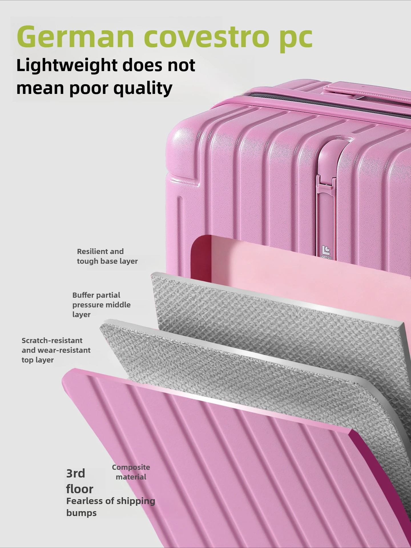 라이트고 2026 여성용 초경량 20인치 캐리어 PC 소재 고급 여행용 수하물 기내 반입용 케이스