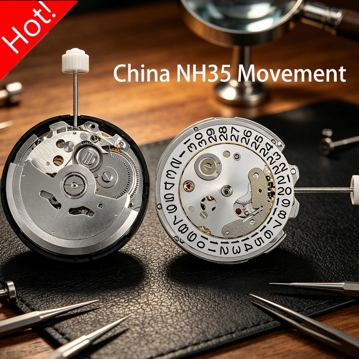 NH35A Automatic Watch Movement Replacement Date 3H Calendar High Accuracy Mechanical 21600 BPH 20 Jewels Stop Second Device