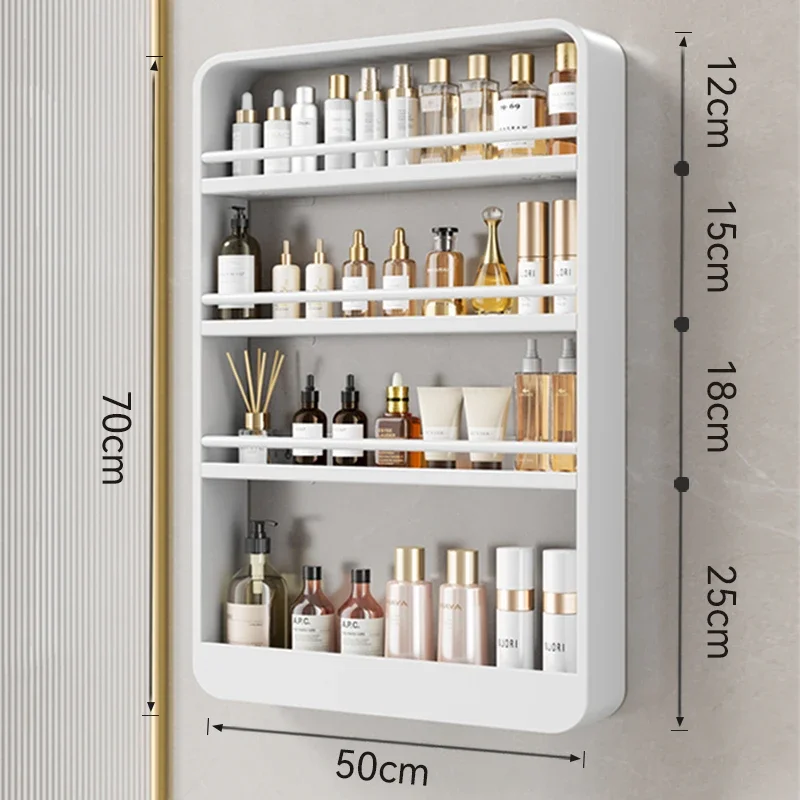 Limited Edition Bathroom Shelving - Elegant Nordic Stainless Steel Organizer, 4-Layer Wall Mounted Storage Rack, No Drilling