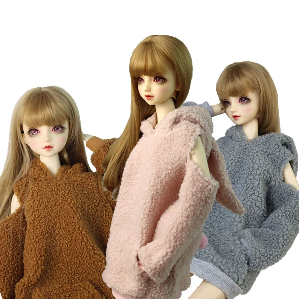 58-60cm 1/3 BJD clothes Toy Active joints doll accessories fashion bunny ears sweater leather pants