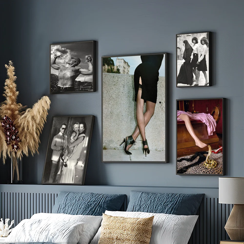 Helmut Newton التصوير الفوتوغرافي ملصقات خمر ، ديكور غرفة خمر لزجة ، مقهى بار منزلي