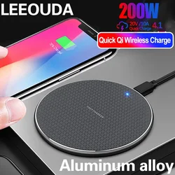 Cargador inalámbrico de 200W, almohadilla de carga súper rápida para iPhone 14, 13, 12, 15, Xs Max, X, XR Plus, Ulefone, Doogee, Samsung Note 9, Note S21