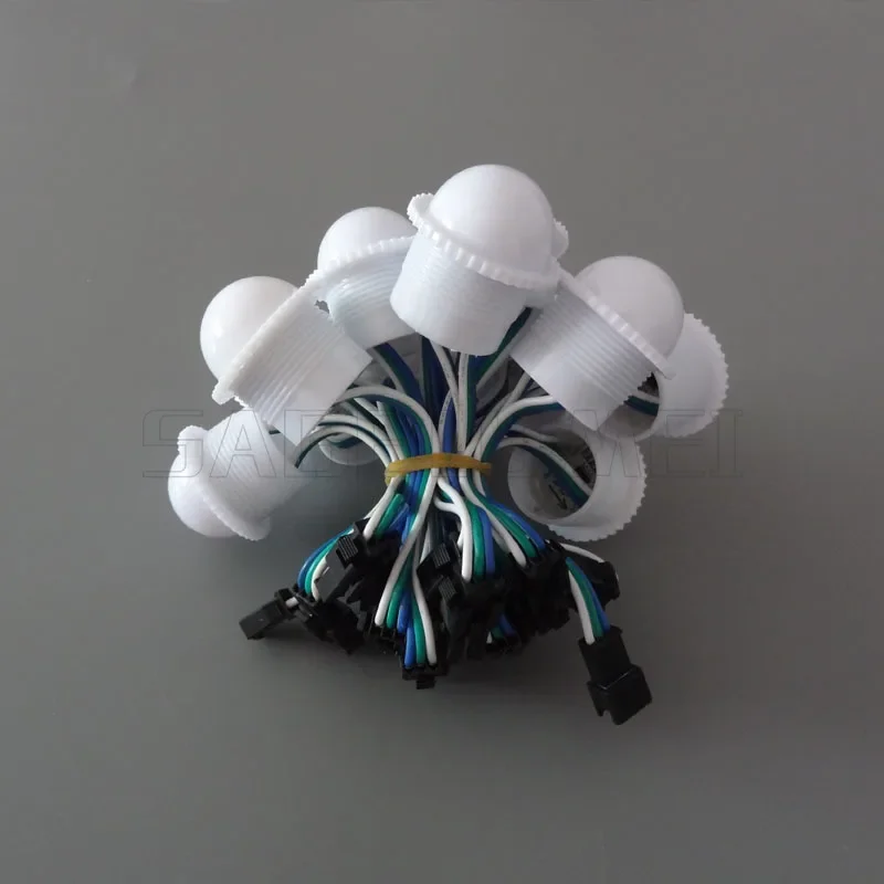 10pcs DC12V WS2811 26mm Diameter Milky Transparent Cover LED Module Point Lights 3 leds 5050 SMD RGB LED Pixel Lamp Waterproof