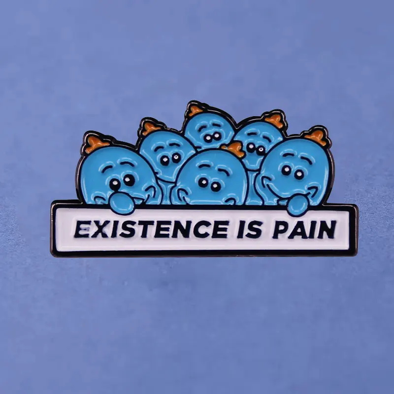 

Existence Is Pain Games Enamel Pin Women's Brooches Lapel Pins for Backpack Briefcase Badges Fashion Jewelry Accessories