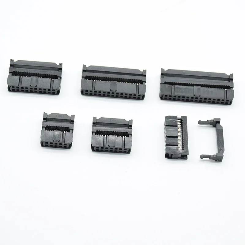 10sets  2.54mm IDC Connector 10-pin cable socket FC-10P  FC-14P FC-16P FC-20P/26P/30P/34P/40P IDC Socket 2x5 Pin Dual Row Pitch