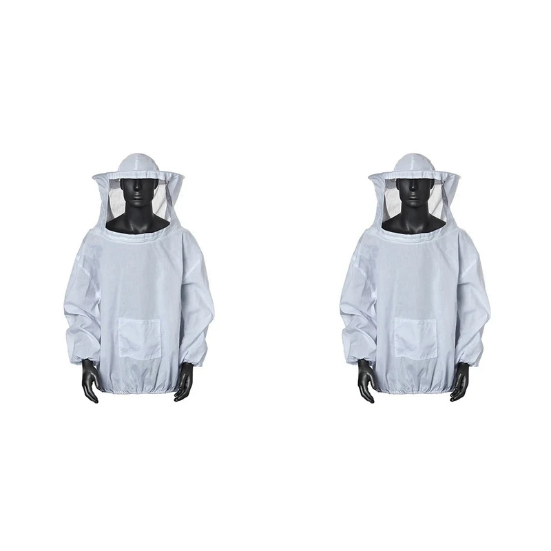 ABUP-2X Protective Beekeeping Jacket Veil Overalls, Beekeeping Cap Sleeves Beekeeper Suit, Beekeeping Bee Jacket