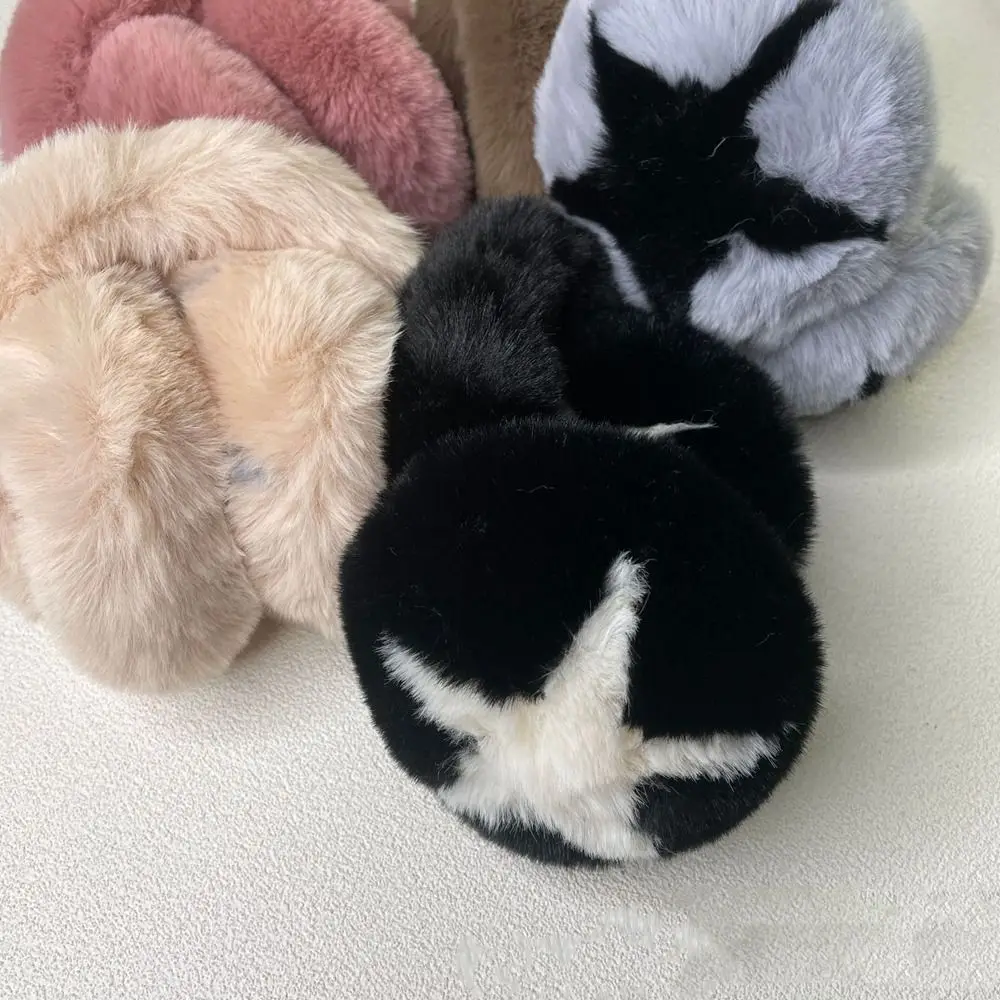 Earmuffs de pelúcia para meninas, boné estrela de cinco pontos, Earflap espessado, capa de ouvido de inverno