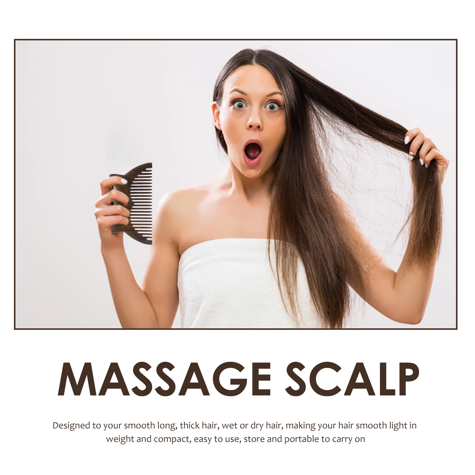 

Sandalwood Comb Premium Smooth Teeth Massage Scalp Blood Circulation Detangling Hair Styling Tool Portable Lightweight