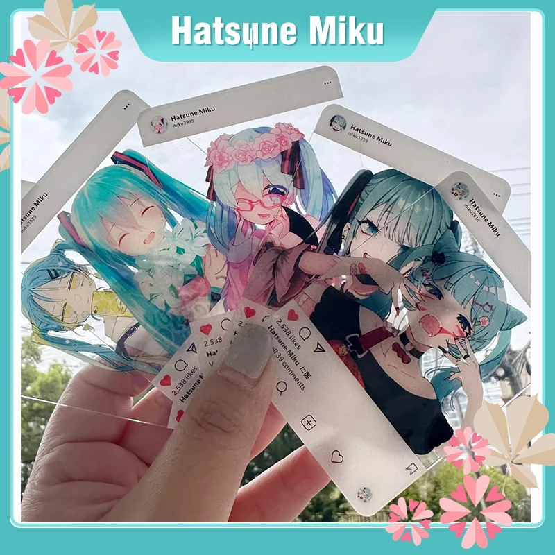 

8.9cm Hatsune Miku 3-inch Acrylic Clear Card Anime Cute Photo DIY Creative Accessory children gifts
