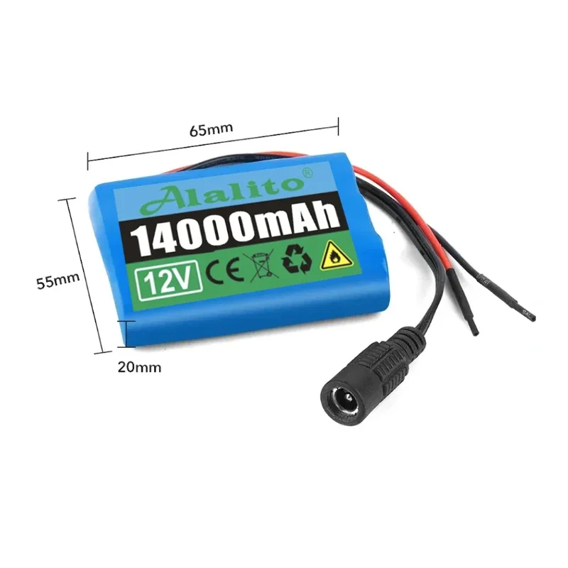 100% New 3S1P Protection Plate12V 14Ah Battery Pack 12V 14000mAh 18650 Lithium ion DC 12.6V Super Rechargeable Battery + Charger