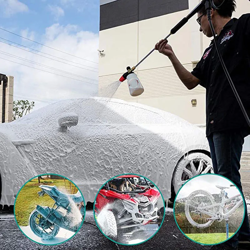 Car Washer Jet Adjustable High Pressure Snow Foam Lance 14 Quick Release with Five Colors Nozzles For Karcher Cleaning Tools