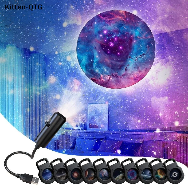 LED USB Projector Light 3/6pcs Portable Adjustable Patterns Night Light for Home Decorative Ambient Use