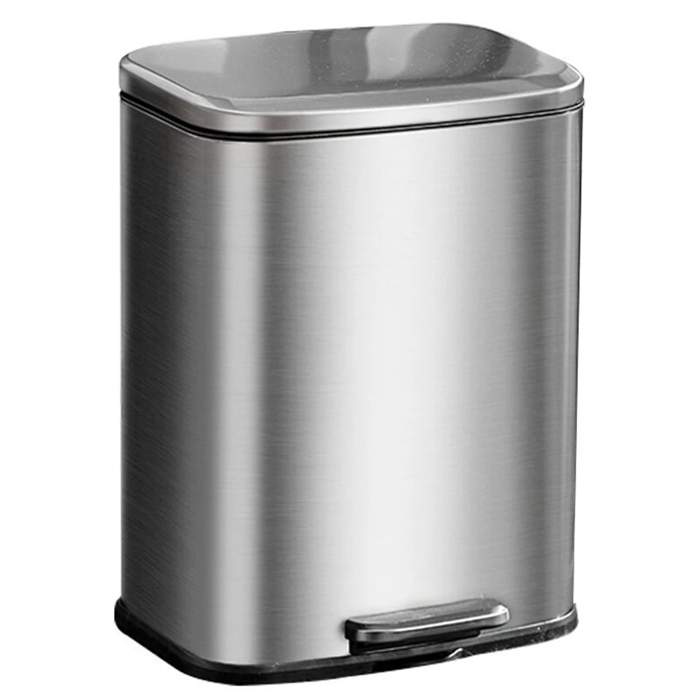 Cleverly Designed Trash Can For Kitchen And Bathroom Stylish Bin Bathroom Trash Can Clever Trash Can Kitchen Garbage silver