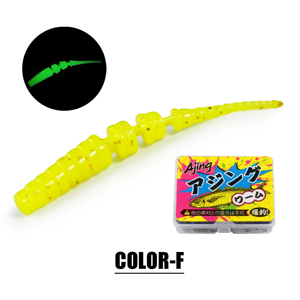 Spinpoler 20pc Licht Spiel Ajing Angeln Köder Jointed Weichen Köder Rockfish Ozean Rock Köder Silikon Swimbait Tackle Isca esca Pesca
