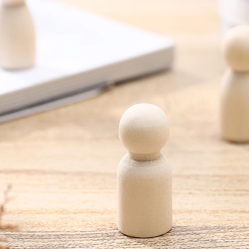 60 قطعة لتقوم بها بنفسك الوتد الخشبي غير مصبوغ الحرفية الطبيعية مجموعة فارغة الشكل للأطفال البالغين اليدوية الديكور حفلة عطلة حلية #5