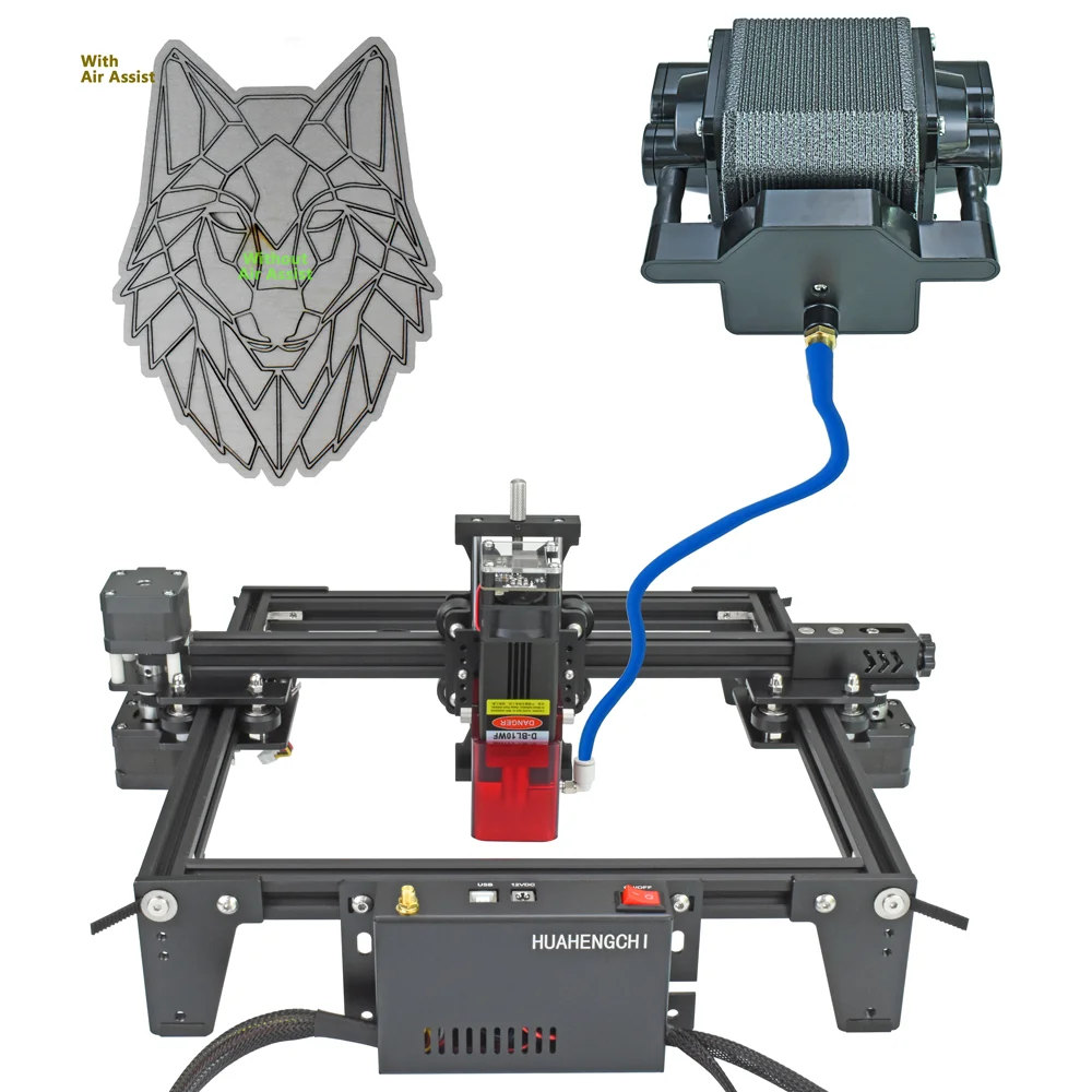 Imagem -02 - Compressor de ar para Cnc Laser Engraving Máquinas de Corte 25w 110v Air Assist Bomba para Gravador Cortador Fluxo de ar Ajustável 54l por Min