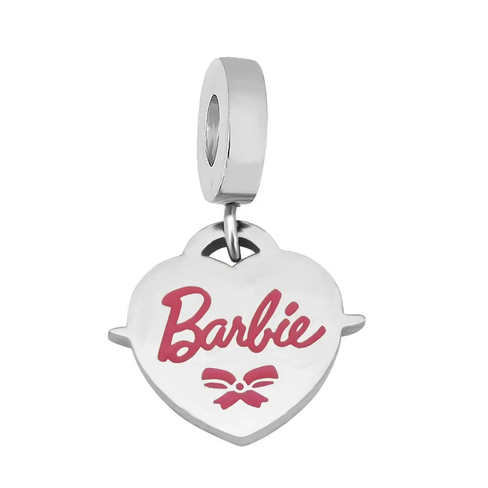 Linda joyería de cuentas de Barbie para mujer, accesorios de collar de pulsera DIY, decoración de dijes, suministros de fabricación de acero inoxidable, regalos