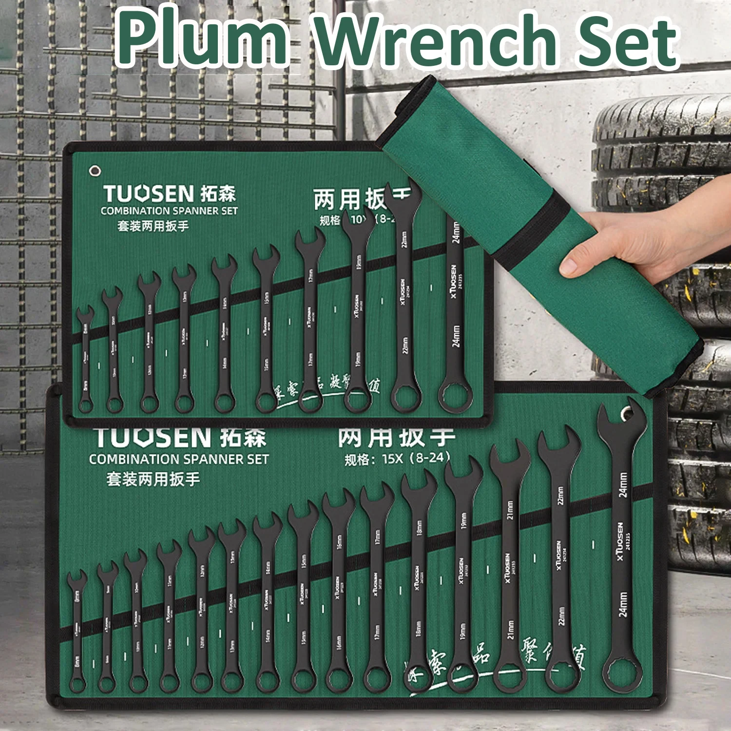 8-24mm Set di chiavi a doppia testa Chiavi a estremità aperta Chiavi prugna universali Kit Strumento di riparazione auto per motociclette per auto