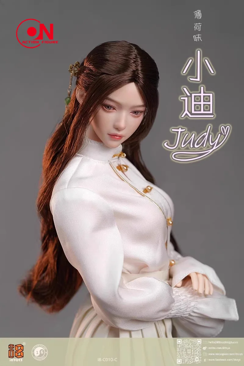 2025 Q3 I8TOYS 1/6 I8-C010 Mint gearomatiseerde Judy Beweegbare Ogen Head Sculpt Kostuum Kleding Model Fit 12 ''Soldaat Action Figure