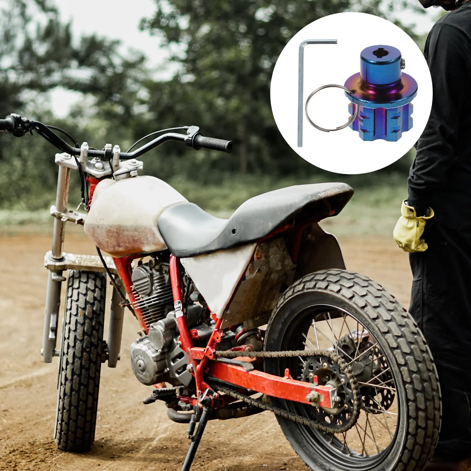 Motorcycle Key Head Titanium Plated Blue Cnc Machined High Strength Corrosion Resistant Sturdy Scooter Key Cover DIY Modified