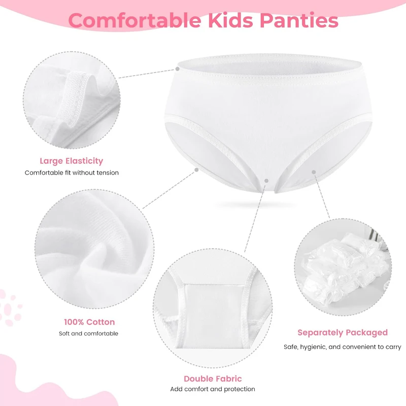 Comfortable Disposable underwear for Kids Teenagers Travel Portable Pure White Cotton Triangle Shorts Aseptic Individual Packag