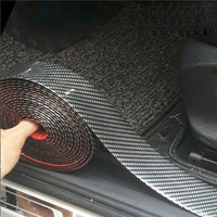 Car Stickers Anti Scratch Door Sill Protector Rubber Strip Carbon Fiber Car Threshold Protection Bumper Film Sticker Car Styling