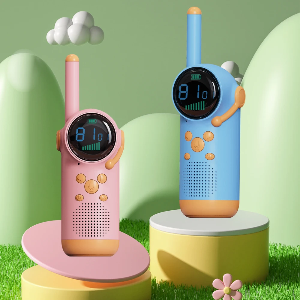 Walkie Talkie D23 para niños, juguete recargable con cargador, regalo para niños