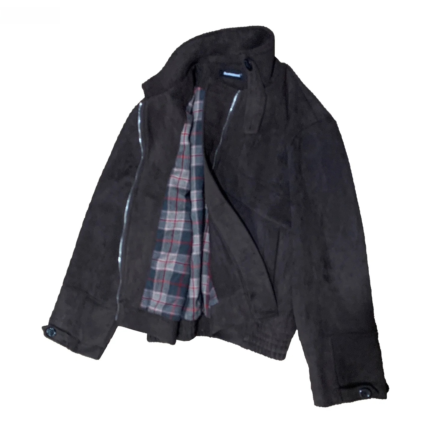 

Nerazzurri Autumn Moka Hunting Jaet Casual ort Collar Leisure Suede Coat Men's Sle Stand Fit Outdoor Daily Commute