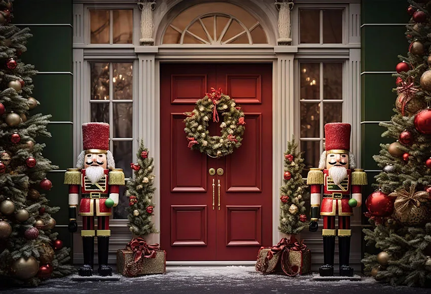 Mehofond Christmas Backdrops Santa Toy Soldiers Decor Family Kids Portrait Nutcracker Doll Photography Background for Photobooth