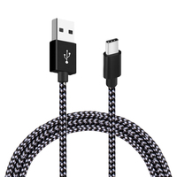 USB Type C Cable Date Sync 2.4A Fast 1M 2M 3M Charging Nylon Braided Wire Charger Cable For Samsung Huawei Android Mobile Phone
