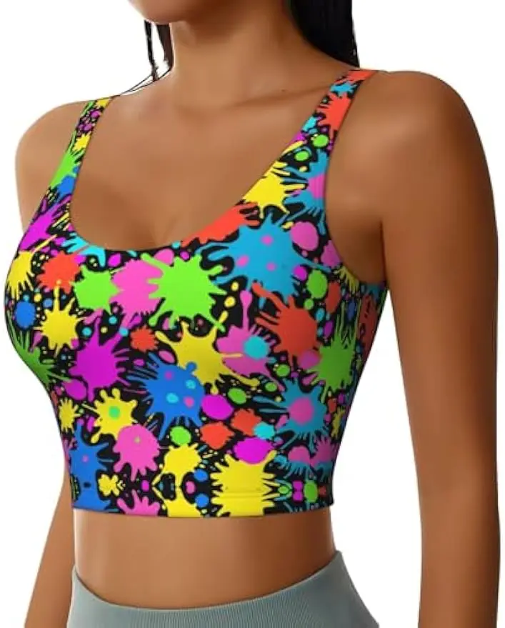 Abstract Doodle Womens Summer U-Shaped Back Sports Bra Tank Underwear Dancing Top Cool Design Soft