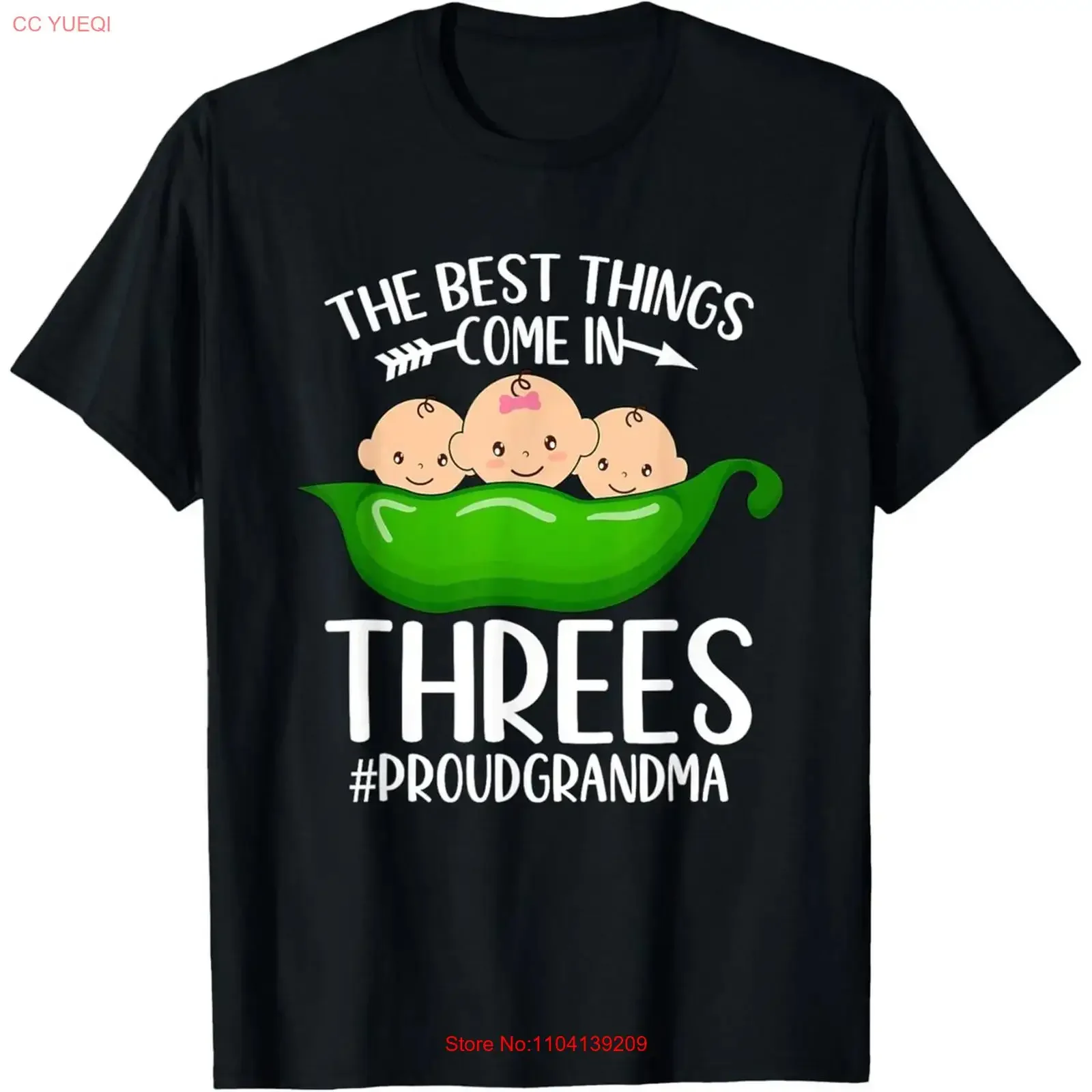 Proud Grandma of Triplets T Shirt 100 Cotton Black Crew Neck Sizes S X vintage Washed Comfortable Unisex Stretched graphic