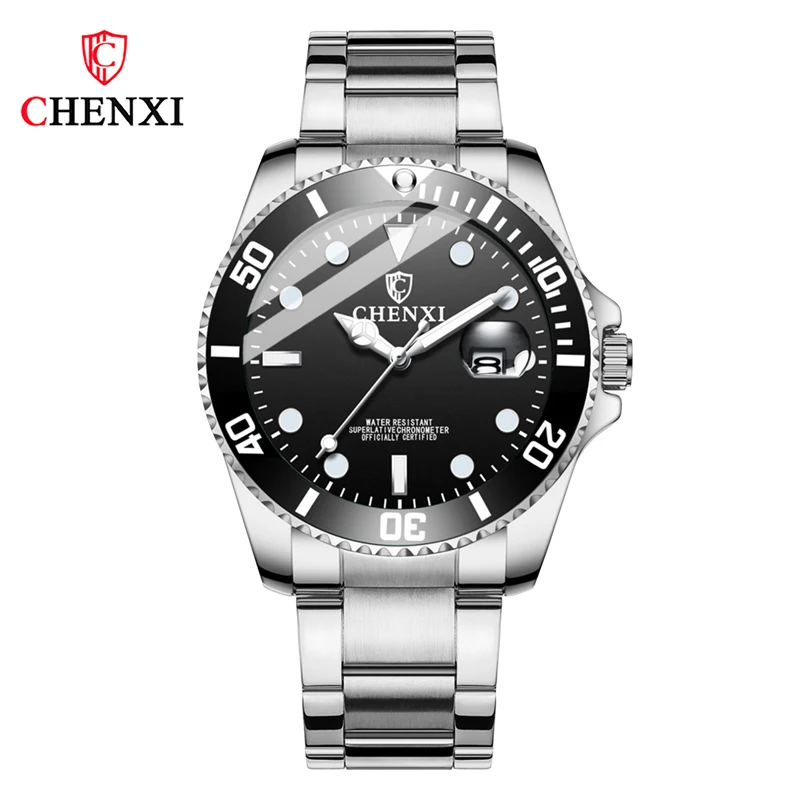 CHENXI 085A Brand Military Casual Sport Watch Fashion Men\'s Full Stainless Steel Waterproof Quartz Wristwatch Relogio Masculino