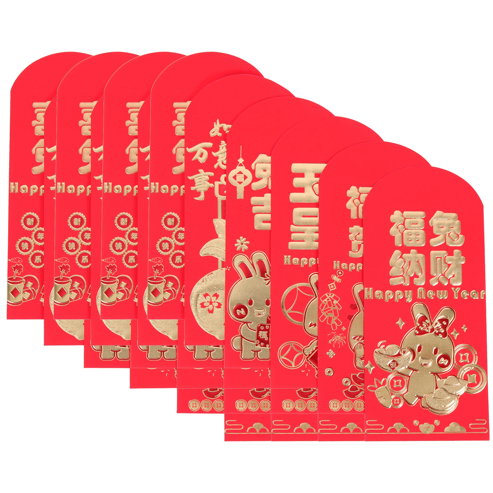 

24 шт., бумажные красные конверты на год кролика, красный пакет с героями мультфильмов, весенний фестиваль, сумка для денег, подарок на Новый год, 2023, сумка для денег