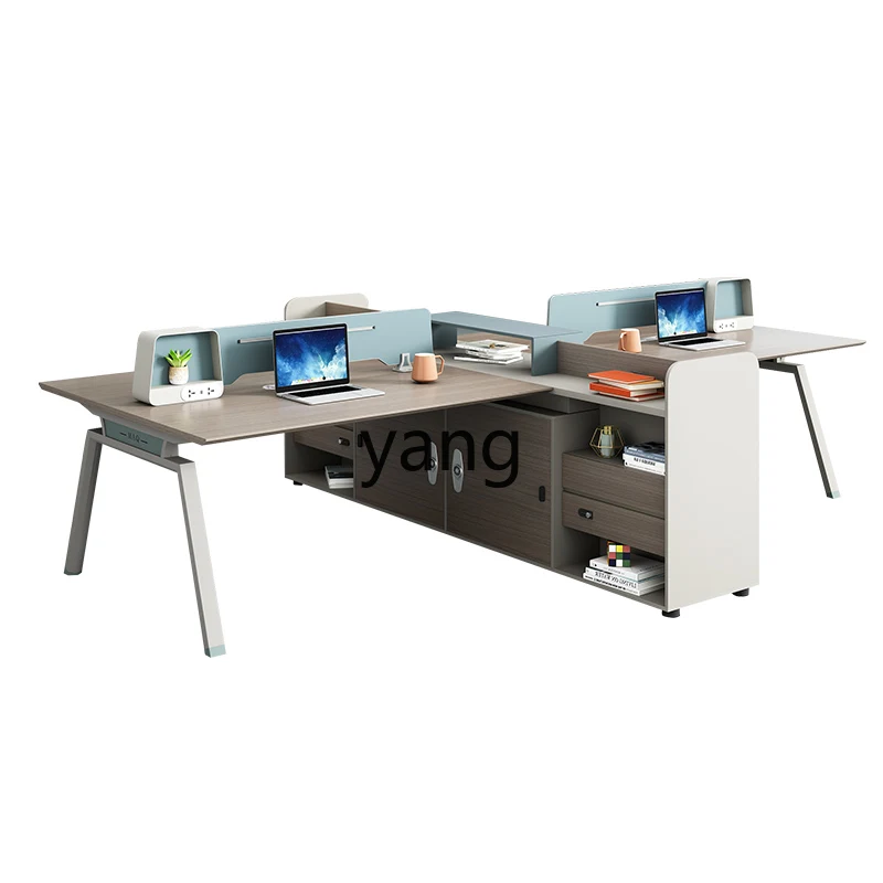 

LH office four-person desk with side cabinet screen booth company staff desk